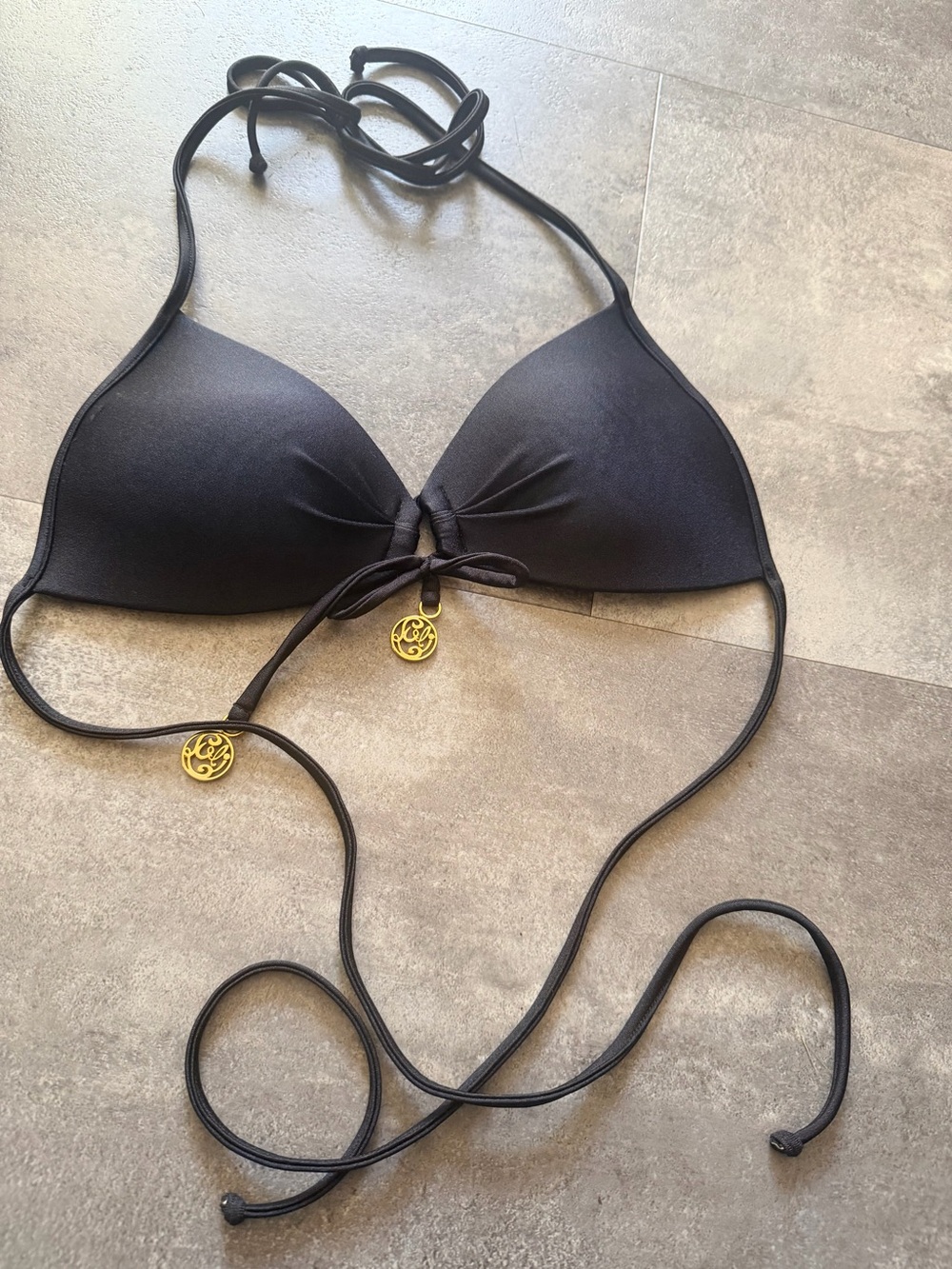 Luli Fama Black Bikini Top Size XS